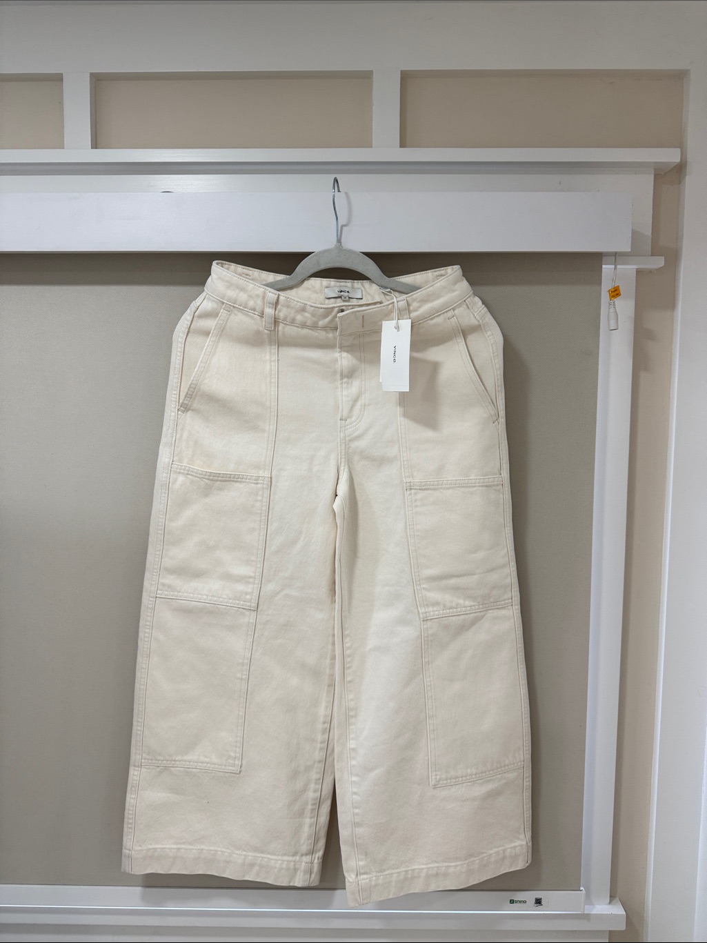 Vince Cream Wide-Leg Utility Pants
